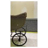 Traditional Woven Wicker Baby Carriage