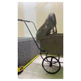 Traditional Woven Wicker Baby Carriage