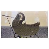 Traditional Woven Wicker Baby Carriage
