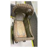 Traditional Woven Wicker Baby Carriage