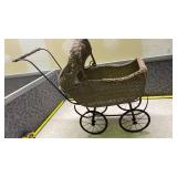 Traditional Woven Wicker Baby Carriage