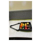 Complete Pool Ball Set with Triangle Rack