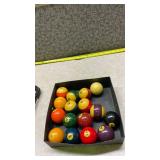 Complete Pool Ball Set with Triangle Rack