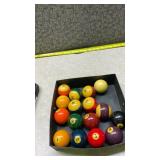 Complete Pool Ball Set with Triangle Rack