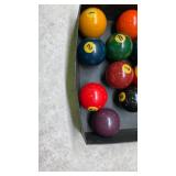 Complete Pool Ball Set with Triangle Rack