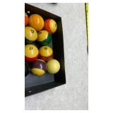 Complete Pool Ball Set with Triangle Rack