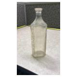 1920s Clear Glass Measuring Bottle with Scalloped Neck