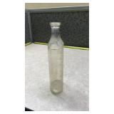 1920s Clear Glass Measuring Bottle with Scalloped Neck