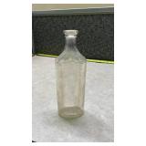 1920s Clear Glass Measuring Bottle with Scalloped Neck