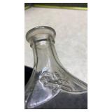 1920s Clear Glass Measuring Bottle with Scalloped Neck