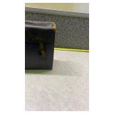 1800s Black Leather Document Portfolio with Buckle Closure