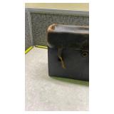 1800s Black Leather Document Portfolio with Buckle Closure