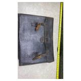 1800s Black Leather Document Portfolio with Buckle Closure