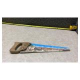 Hand Painted Log Cabin Scene Handsaw