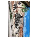 Hand Painted Log Cabin Scene Handsaw