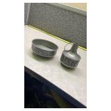 Norwegian Pewter Bowl and Cup Set