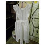 White Eyelet Lace Cotton Summer Dress