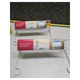 Lala White Metal Towel Holder with Shelf lot of 2