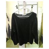 Josephine Chaus Black Velvet Long Sleeve Top XL