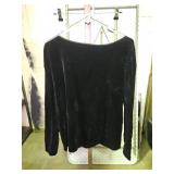 Josephine Chaus Black Velvet Long Sleeve Top XL