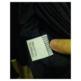 Navy Blue Cotton Robe with Lace Trim