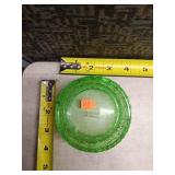 Avon Green Glass Bowl with Floral Pattern