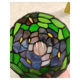 Stained Glass Table Lamp with Bronze Base