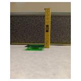5" Square Green Glass Pillar Candle Holder