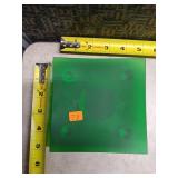 5" Square Green Glass Pillar Candle Holder