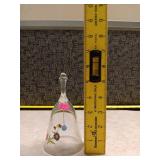 Hand-Painted Floral Glass Bell with Pendulum