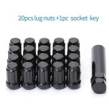 Acorn M12x1.5 Black Spline Lug Nuts - Set of 20, 1.38 Long, Fit for Honda Accord, CRV, Civic"