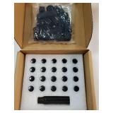 Acorn M12x1.5 Black Spline Lug Nuts - Set of 20, 1.38 Long, Fit for Honda Accord, CRV, Civic"