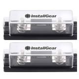 InstallGear - Fuse Block with ANL Fuse Holder and Clear Cover - 2 Pack, 300Amp Fuses for Secure Circuit Protection - Universal Fuse Box for 0-10 Gauge Terminals, Automotive Applications