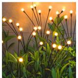 Solar Garden Lights - Upgraded Solar Swaying Light, Sway by Wind, Outdoor Lights, Yard Patio Pathway Decoration, High Flexibility Iron Wire & Heavy Bulb Base, Warm White (4 Pack) - Retail: $29