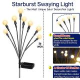 Solar Garden Lights - Upgraded Solar Swaying Light, Sway by Wind, Outdoor Lights, Yard Patio Pathway Decoration, High Flexibility Iron Wire & Heavy Bulb Base, Warm White (4 Pack) - Retail: $29