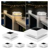 T-SUN Bright Solar Post Cap Lights 6 Pack â Outdoor Waterproof Solar Powered Deck Fence Post Lights for Wooden (4x4/6x6) & Vinyl (4x4/5x5) Posts â 2 Modes for Garden, Patio, Gate, Mailbox, P