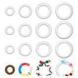 12 Pcs Foam Wreath Form 4 Sizes Foam Circles for Crafts Including 4in 6in 8in 10in White Foam Wreath Ring Round Foam Ring for Christmas DIY Arts Flower Projects Wedding Home Decoration.  SEE PHOTO FOR