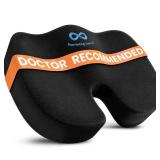 Everlasting Comfort Doctor Recommended Memory Foam Seat Cushion for Office Chairs & Car Seat - Ergonomic Office Desk Accessories for Tailbone Pain Relief, Sciatica & Back Support - Retail: $48