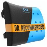 Everlasting Comfort Lumbar Support Pillow for Office Chair - Gel Infused Back Cushion for Chair, Car, Couch - Lumbar Pillow Promotes Better Posture, Back Pain Relief - Ideal for Gaming and Desk Chairs