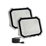 2 Pack LED Flood Lights Outdoor, 150W 15000LM Super Bright Floodlight Outside Work Light with 5.9FT Plug, IP65 Waterproof 6000K Outdoor LED Flood Light for Garage, Yard, Lawn, Garden - Retail: $60