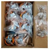 BOSGEOT Caster Wheels, 2.5 Inch Casters Set of 8, Heavy Duty Casters with Brake, Locking Castors with Polyurethane Wheel, Small Plate Swivel Caster Wheels for Furniture Carts, Workbench, Pack of 8 - R