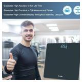 Digital Bathroom Scale for Body Weight, Weighing Professional Since 2001, Crystal Clear LED and Step-on, Batteries Included, 400lb/180kg, Blue