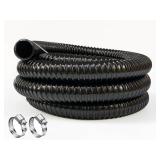 Pond Tubing 1 1/4Id Black Plastic Corrugated Water Hose Strong Flexible Sump Pump Drain Hose Pipe 10Ft - Retail: $25"