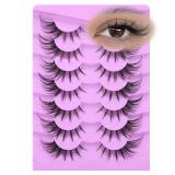 ALICE Manga Lashes Fox Eye False Clear Band Cat Wispy Anime Eyelashes Spiky Cosplay Fake Eye Lashes 7 Pairs Pack - Retail: $8