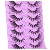 ALICE Manga Lashes Fox Eye False Clear Band Cat Wispy Anime Eyelashes Spiky Cosplay Fake Eye Lashes 7 Pairs Pack - Retail: $8