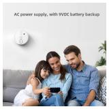 Smoke Detector, Hardwired Interconnected Smoke Detectors, Smoke Alarm with Replaceable 9V Battery, Interconnects Up to 12 Fire Alarms Smoke Detectors, Fire Alarm with Test/Silence Button 4 Packs - Ret