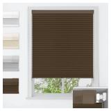 LazBlinds No Tools No Drill Cordless Cellular Shades, Blackout Light Blocking Honeycomb Shades for Home, Thermal Insulation Blinds for Windows, 40 W x 48" H, Dark Coffee - Retail: $47"