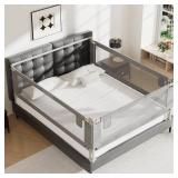 AquaVogue 3-Piece King Size Bed Rails for Toddlers - Height Adjustable Baby Bed Rail Guard Specially Designed for King Size (78.74 x 78.74 x 74.8 Inch)
