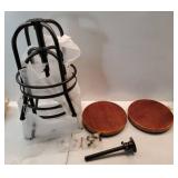 32 inch Vintage Industrial Bar Stool-Metal Wood Swivel Bar Stool-Retro Bar Height Stool-Counter Height Adjustable Kitchen Stools-Set of 2-Extra Tall Pub Height 26-32 Inch, Fully Welded(Black(2pcs)) Le