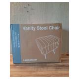 Vanity Stool Chairs Faux Fur with Storage, Cute Soft Ottoman with Metal Leg Easy Assembly Adjustable Anti-Slip Feet, Furry Thick Padded Seat Makeup Chairs Modern Chairs for Dressing Bedroom